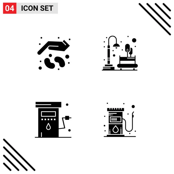 Creative Icons Modern Signs Symbols Agriculture Town Seed Moon Gas — стоковый вектор