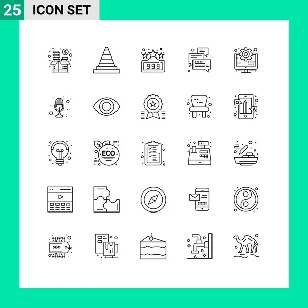 Pacote Sinais Linhas Modernas Símbolos Para Mídia Impressão Web Como — Vetor de Stock
