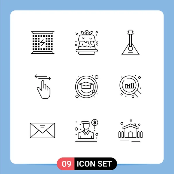 Creative Icons Modern Signs Sysymbols Right Hand Audio Gestures Sound — Vector de stock