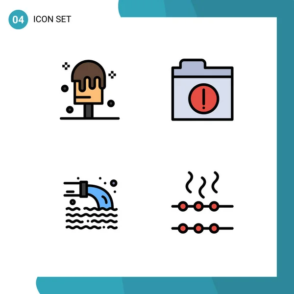 Set Modern Icons Symbols Signs Cream Sewage Alert Pipe Hungry — стоковый вектор