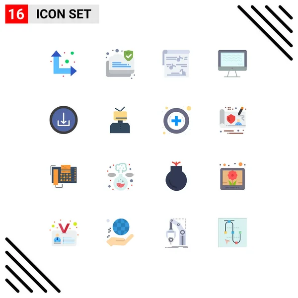 Universal Icon Symbols Group Modern Flat Colors Basic Digital Multimedia — Stock Vector