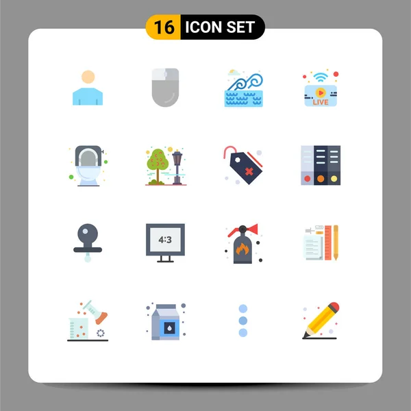 Universal Icon Symbols Group Modern Flat Colors Commode News Water — Stockový vektor