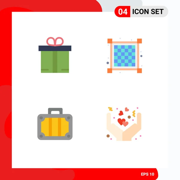 Flat Icon Pack Mit Universellen Symbolen Für Geschenk Reise Raster — Stockvektor