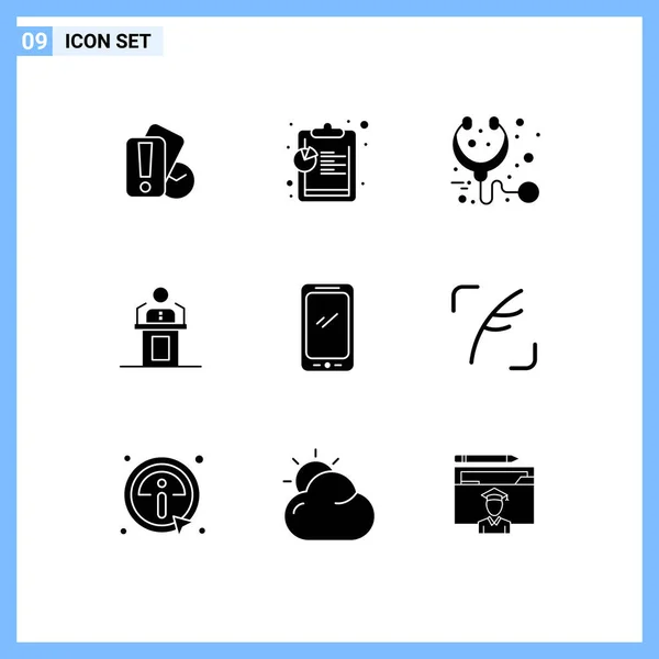 Set Modern Icons Symbols Signs Speech Pudlic Health Professional Person — Stock Vector
