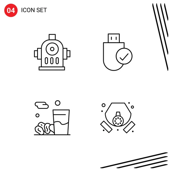 Universal Icon Symbols Group Modern Filledline Flat Colors Fire Food — 스톡 벡터