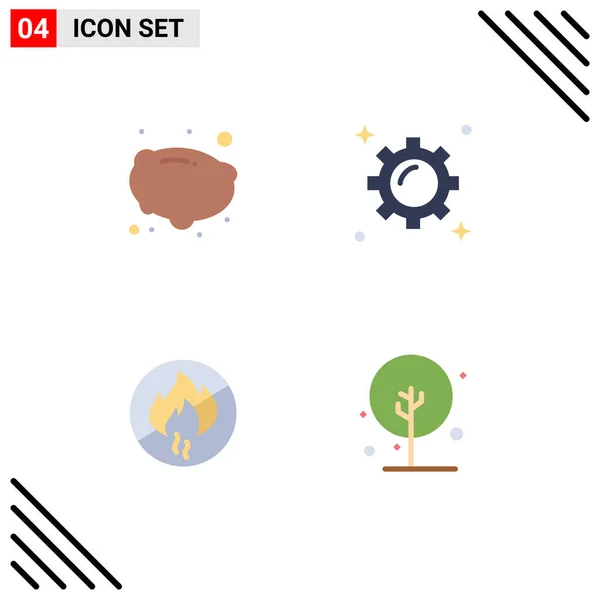 Universal Icon Symbols Group Modern Flat Icons Food Fire Business — Stockový vektor