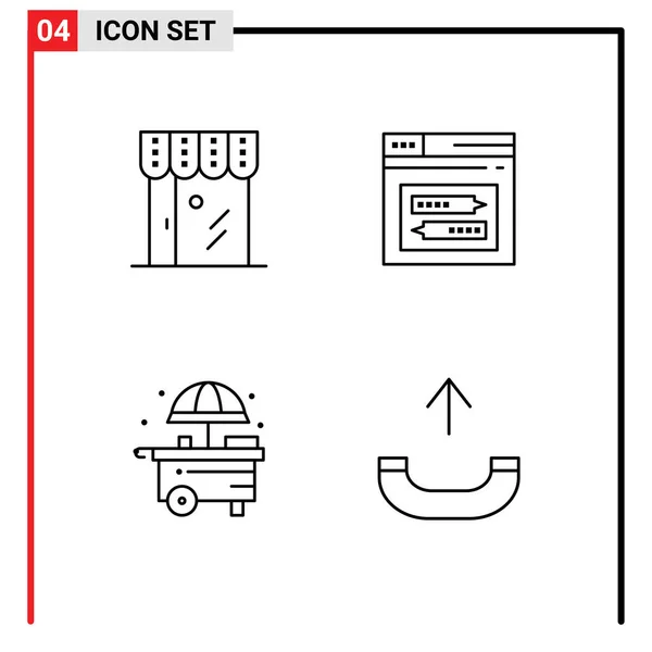 Stock Vector Icon Pack Line Signs Symbols Business Code Shop — 스톡 벡터
