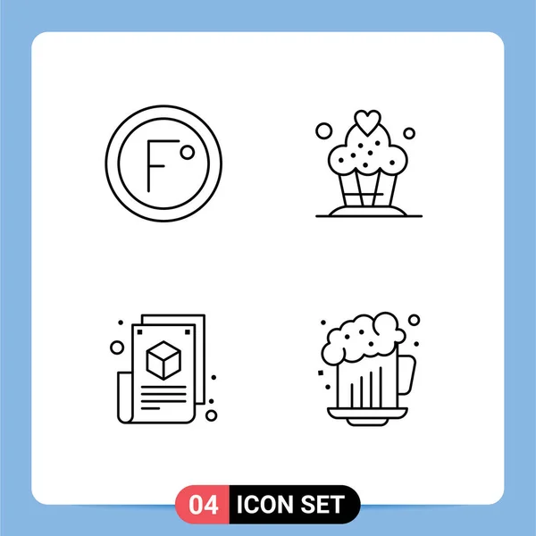 Creative Icons Modern Jelek Szimbólumok Éghajlat Blogger Hőmérséklet Cupcake Web — Stock Vector