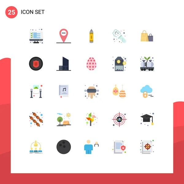 Creative Icons Modern Signs Sysymbols Shop Handbag Education Bag Experiment — Vector de stock