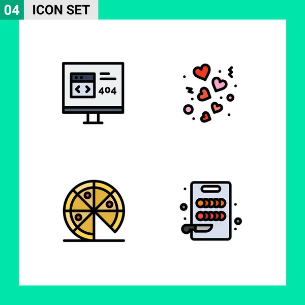 アプリ 結婚式 ジャンク編集可能なベクトルデザイン要素の4創造的なアイコン現代の記号とシンボル — ストックベクタ