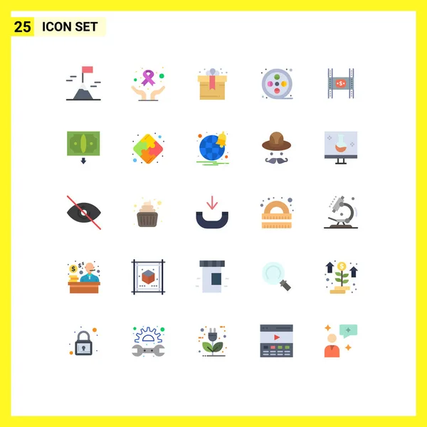 Set Modern Icons Symbols Signs Money Costs Box Budget Arts — Stock Vector