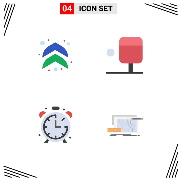 Pictogram Set Simple Flat Icons Arrow Architecture Ping Pong Clock — Stock Vector