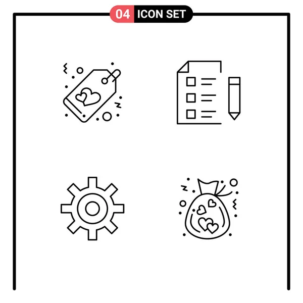 Universal Icon Symbols Group Modern Filledline Flat Colors Heart Gear — 스톡 벡터