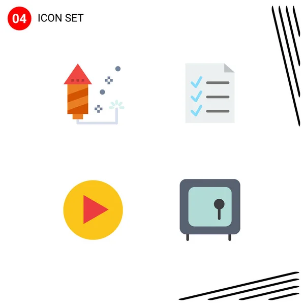 Editable Vector Line Pack Simple Flat Icons Celebration Bank Holiday — Stock Vector