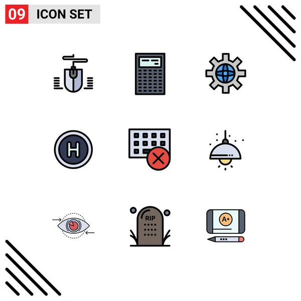 Creative Icons Modern Signs Sysymbols Hardware Devices Globe Computers Hospital — Vector de stock