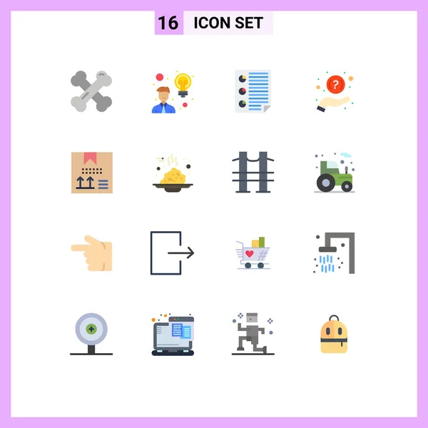 Universal Icon Symbols Group Modern Flat Colors Box Question Data — Vetor de Stock