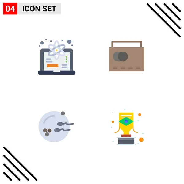 Piso Icon Pack Símbolos Universales Computadora Procreación Ciencia Bolso Mano — Vector de stock