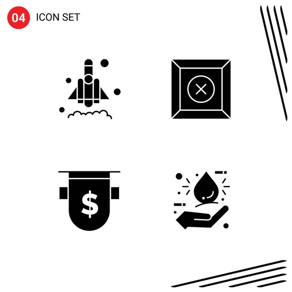 Benutzeroberfläche Solid Glyph Pack Moderner Zeichen Und Symbole Für Den — Stockvektor