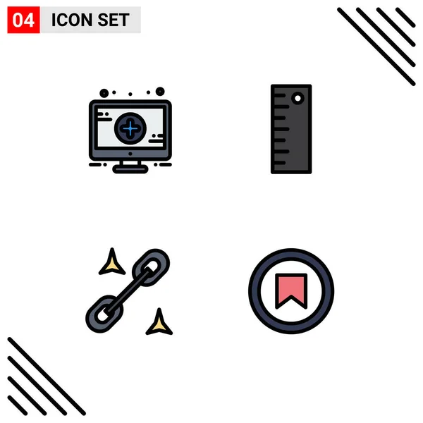 Stock Vector Icon Pack Mit Linienzeichen Und Symbolen Für Medizin — Stockvektor