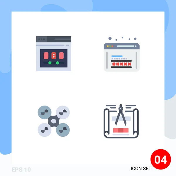 Universal Flat Icons Set Web Mobile Applications Browser Web Security — Stockový vektor