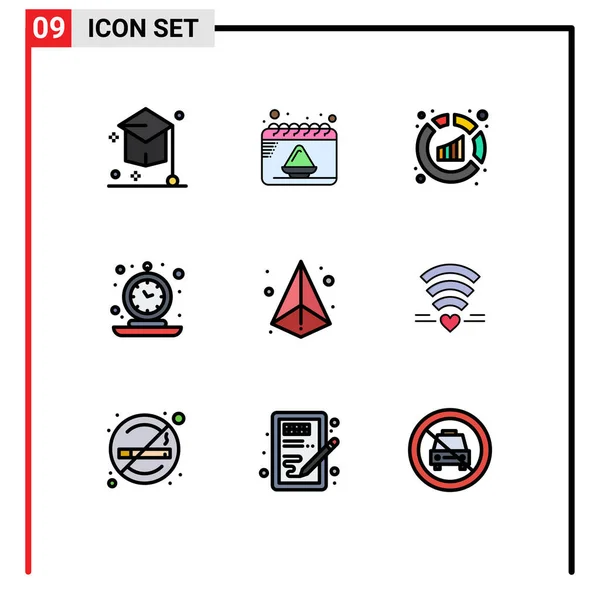 Universal Icon Symbols Group Modern Filledline Flat Colors Time Old — Stock Vector
