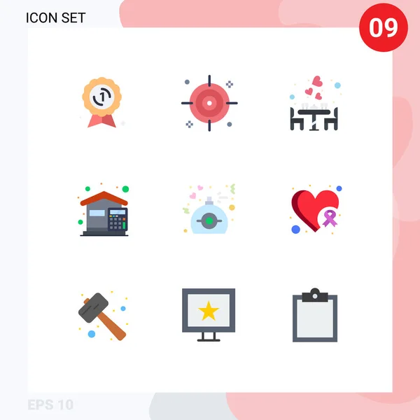 Set Modern Icons Sysymbols Signs Gift Expenses Date Costs Bills — Vector de stock
