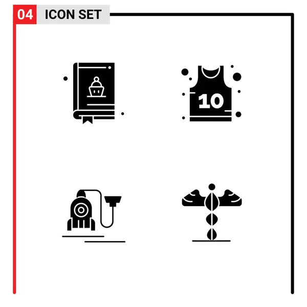 Icônes Créatives Signes Modernes Symboles Cuisson Câble Basket Ball Aspirateur — Image vectorielle