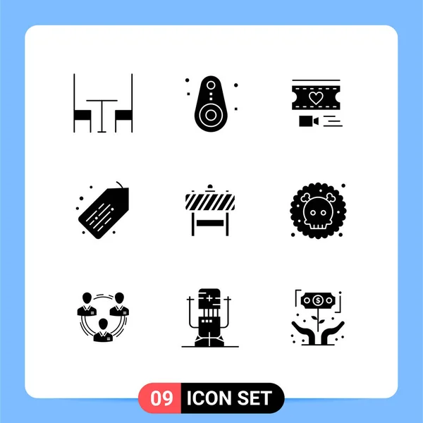Interface Utilisateur Glyphe Solide Pack Signes Symboles Modernes Bloqueur Conseil — Image vectorielle