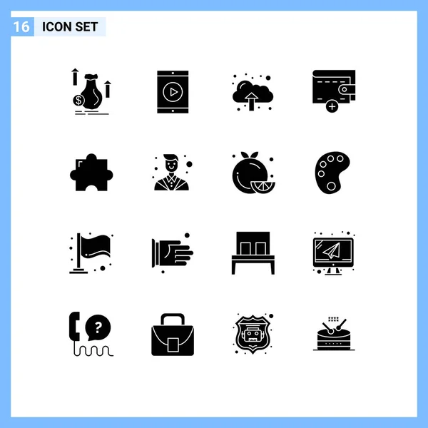 Creative Icons Modern Signs Symbols Extension Wallet Movie New Upload — Stock Vector