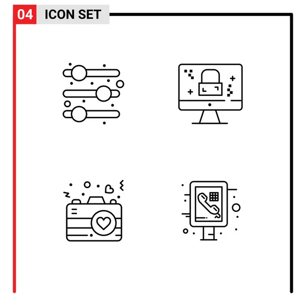 Conjunto Universal Colores Planos Para Aplicaciones Web Móviles Ajuste Romance — Archivo Imágenes Vectoriales