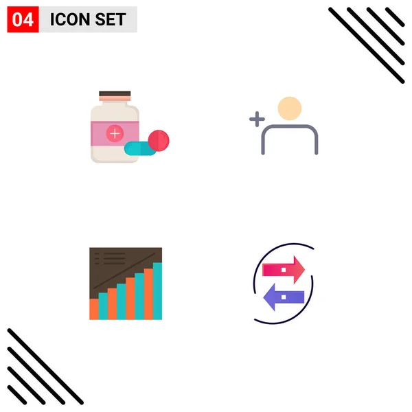 Universal Flat Icon Signs Símbolos Medicina Gráfico Medicamentos Instagrama Presentación — Vector de stock