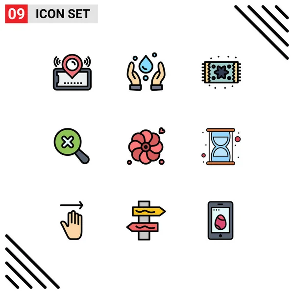 Vector Stock Icon Pack Líneas Señales Símbolos Para Verano Flor — Vector de stock