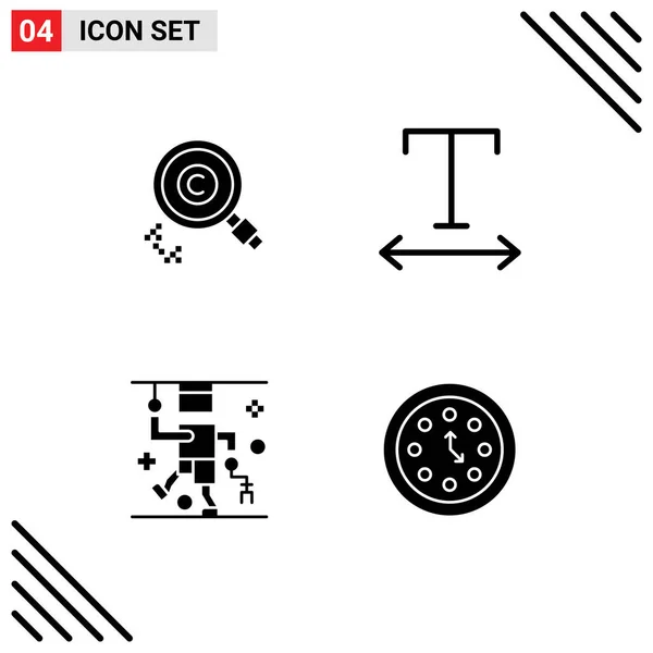 Set Modern Icons Sysymbols Signs Content Injury Owner Tracking Clock — Archivo Imágenes Vectoriales