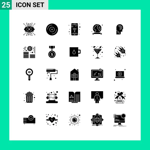 Universal Icon Symbols Gruppo Moderni Glifi Solidi Uomo Ambiente App — Vettoriale Stock