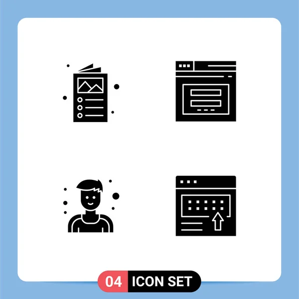 Universal Icon Symbols Group Modern Solid Glyphs Atleta Catálogo Web —  Vetores de Stock