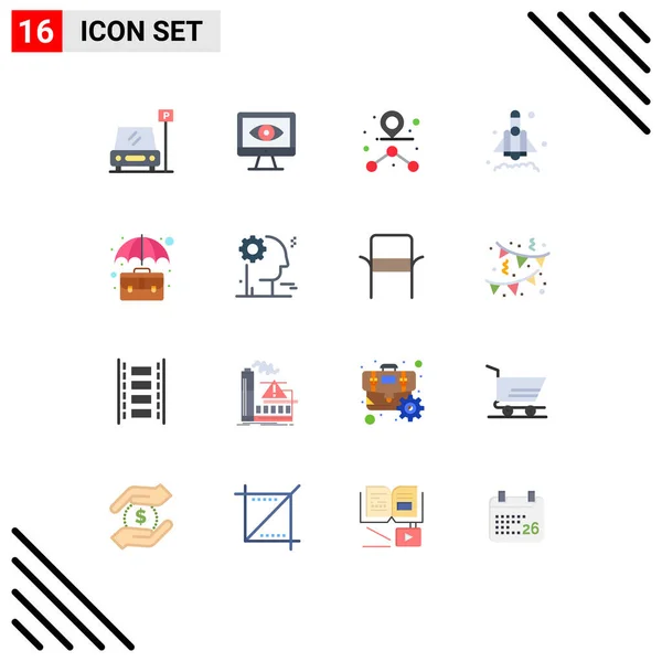 Universal Icon Symbols Group Modern Flat Colors Office Case Path — Stockový vektor