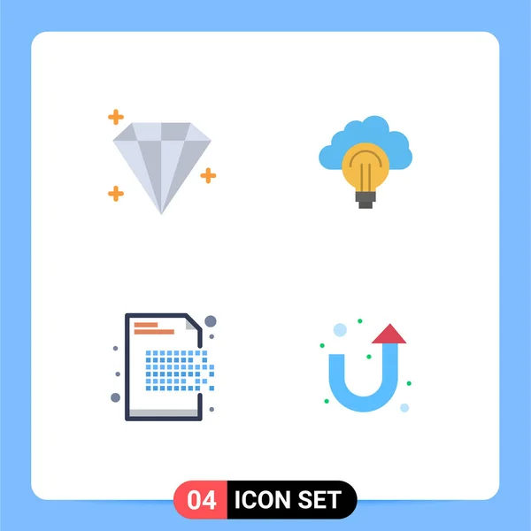 Pack Icono Peso Símbolos Universales Diamante Datos Idea Enfoque Cifrado — Archivo Imágenes Vectoriales