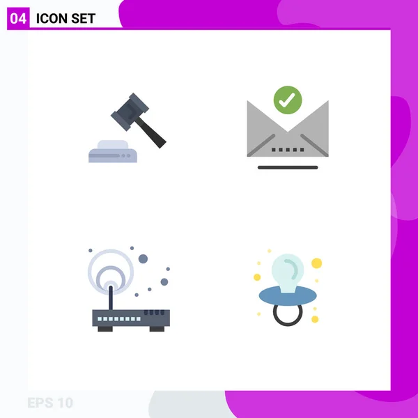 Universal Icon Symbols Group Modern Flat Icons Court Network Check — Stockový vektor