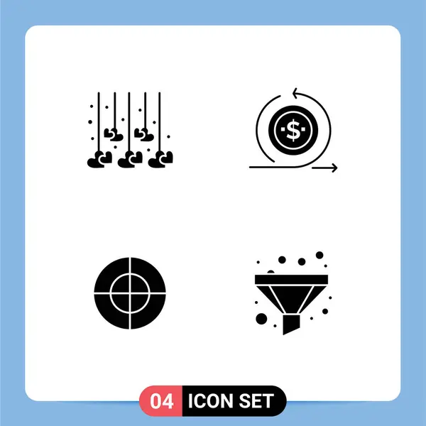 결혼식 Editable Vector Design Elements Grid Vector Solid Glyphs — 스톡 벡터