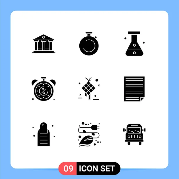 Mobile Interface Solid Glyph Set Pictograms Eid Limited Flask Discount — Stock Vector