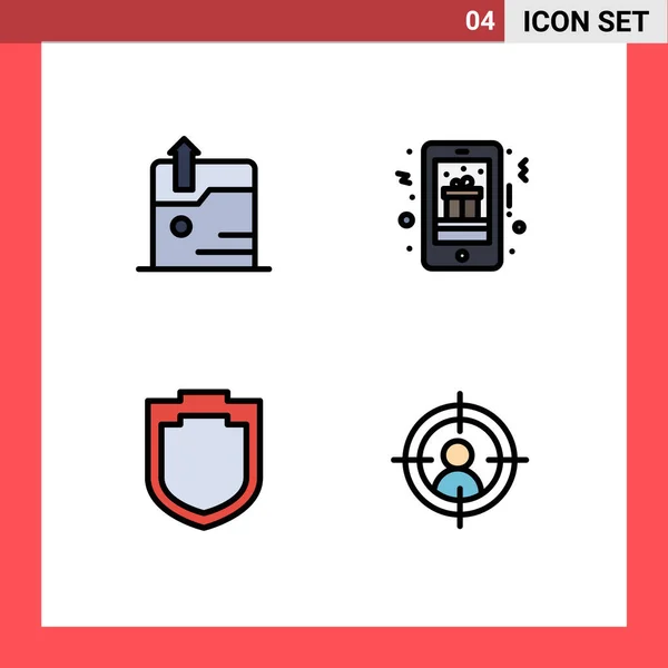 Kreativní Ikony Moderní Značky Symboly Podnikání Bezpečnost Vánoce Mobilní Dárek — Stockový vektor