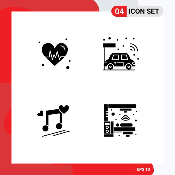 Vector Icon Pack Line Signs Symbols Diet Lyrics Car Smart — 스톡 벡터