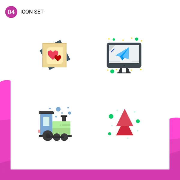 Mobile Interface Flat Icon Set Pictograms Card Baby Marriage Card — Vector de stock