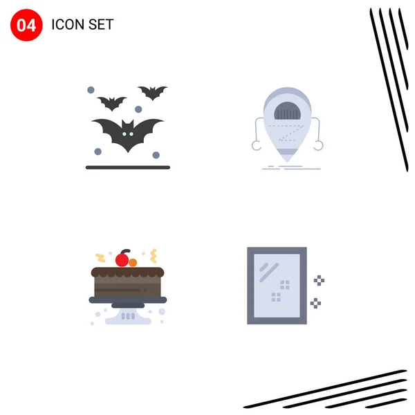 Creative Icons Modern Signs Sysymbols Bat Cake Night Droid Christmas — Archivo Imágenes Vectoriales