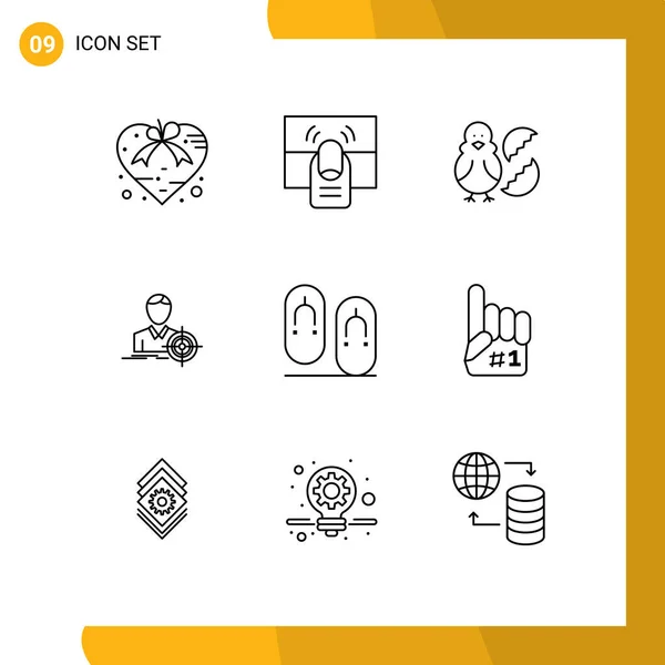 Stock Vector Icon Pack Line Signs Symbols Target Man One — Stock Vector