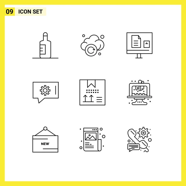 Thematic Vector Outlines Editable Sysymbols Design Box Education Chat Support — Vector de stock