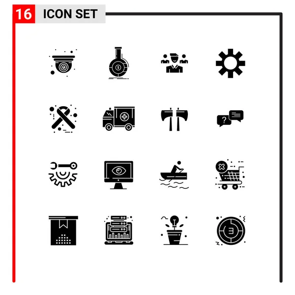可编辑向量设计元件的16个行符号和符号的库存向量程序包 — 图库矢量图片