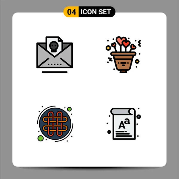 Creative Icons Halott Koponya Növény Csomó Modern Jelei Szimbólumai Szerkeszthető — Stock Vector