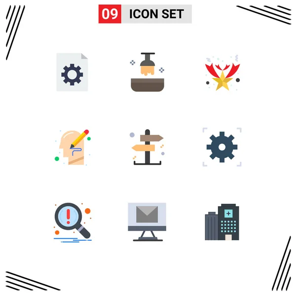 Creative Icons Modern Signs Symbols Direction Business Fallen Write Mind — Stock Vector