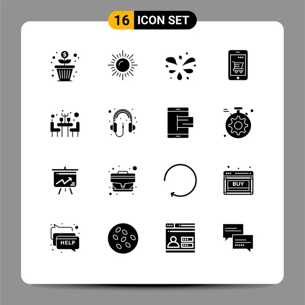 Creative Icons Modern Signs Symbols Table Dinner Park Καλαθάκι Κινητό — Διανυσματικό Αρχείο
